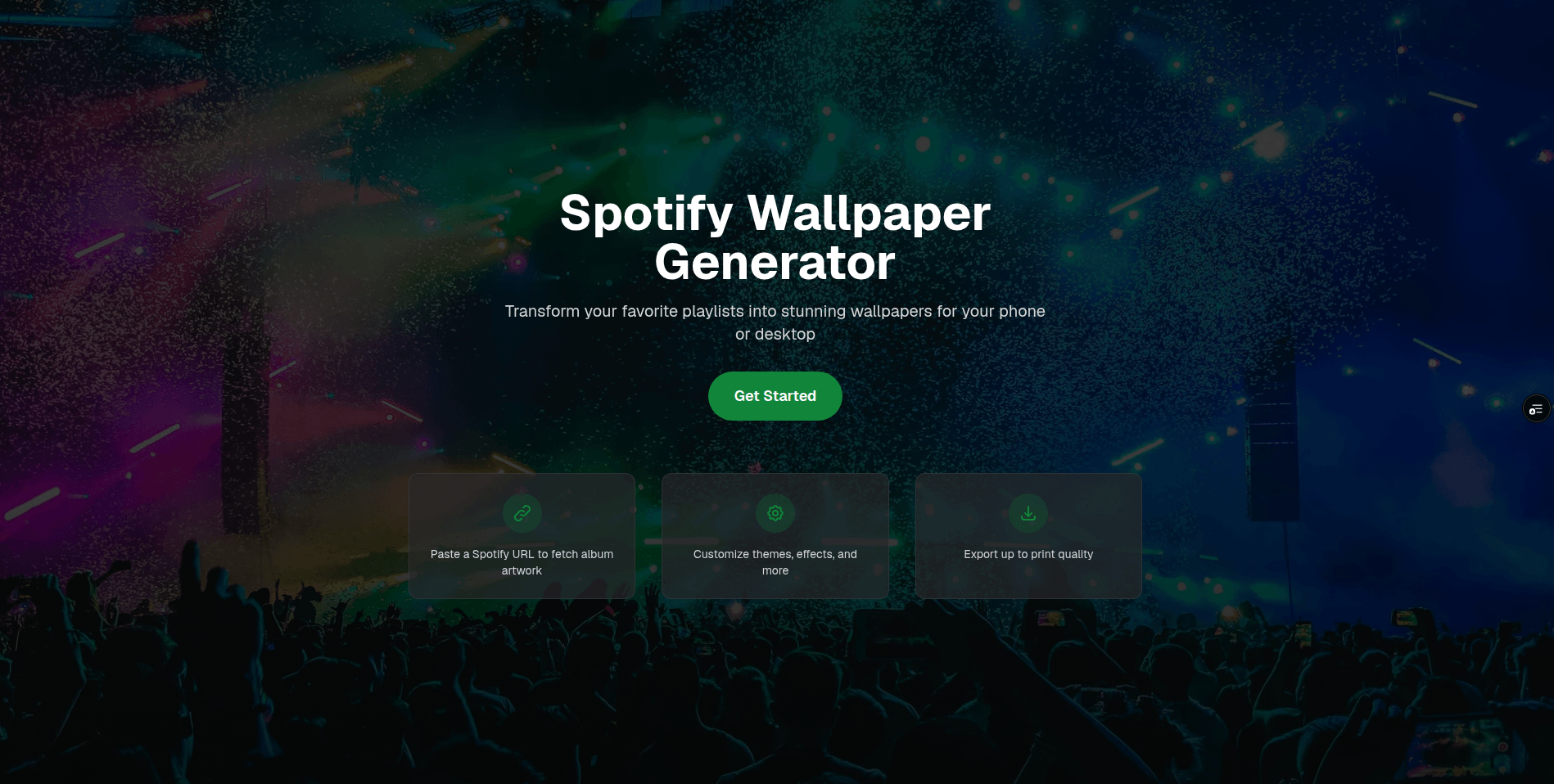 Screenshot of Spotify Playlist Wallpaper Generator project